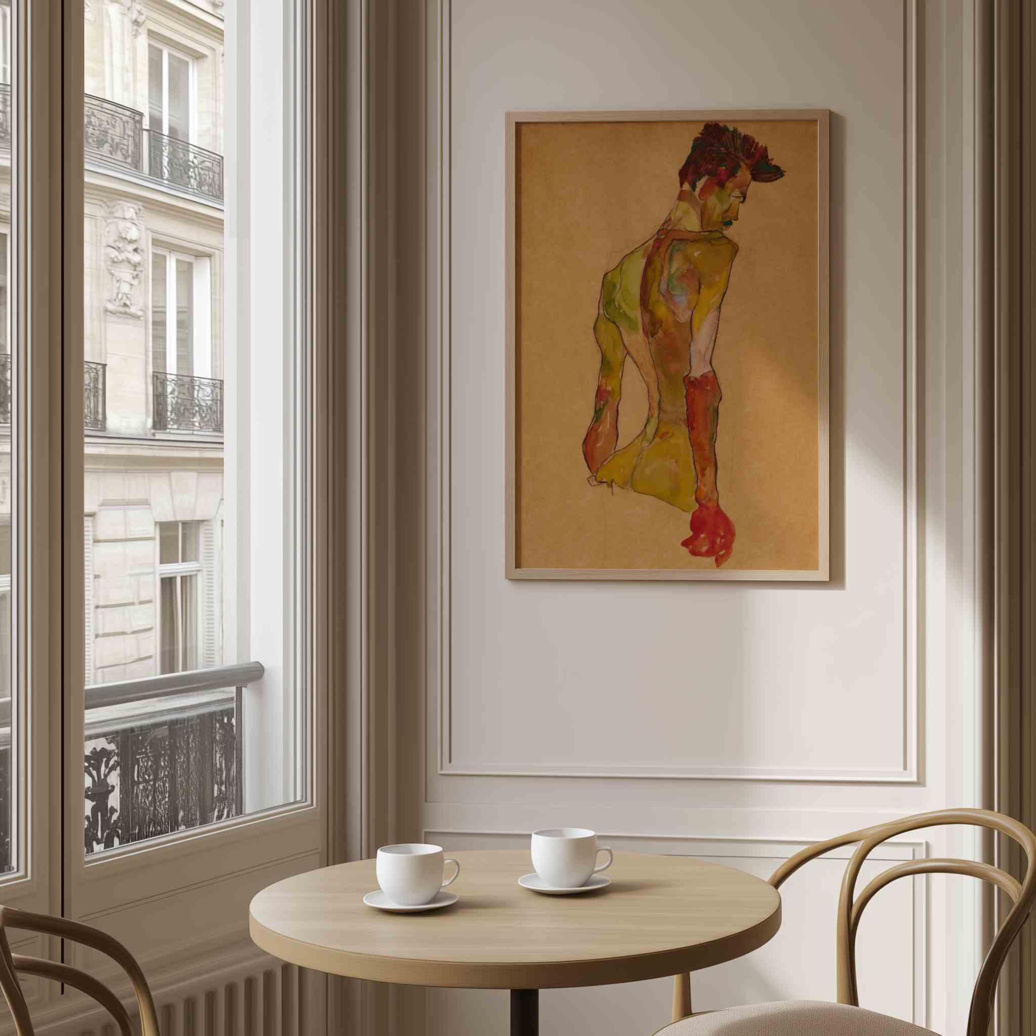 Egon Schiele "Male Nude in Profile Facing Right (1910)"