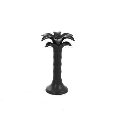 Ceramic Palm Candle Holder | Black