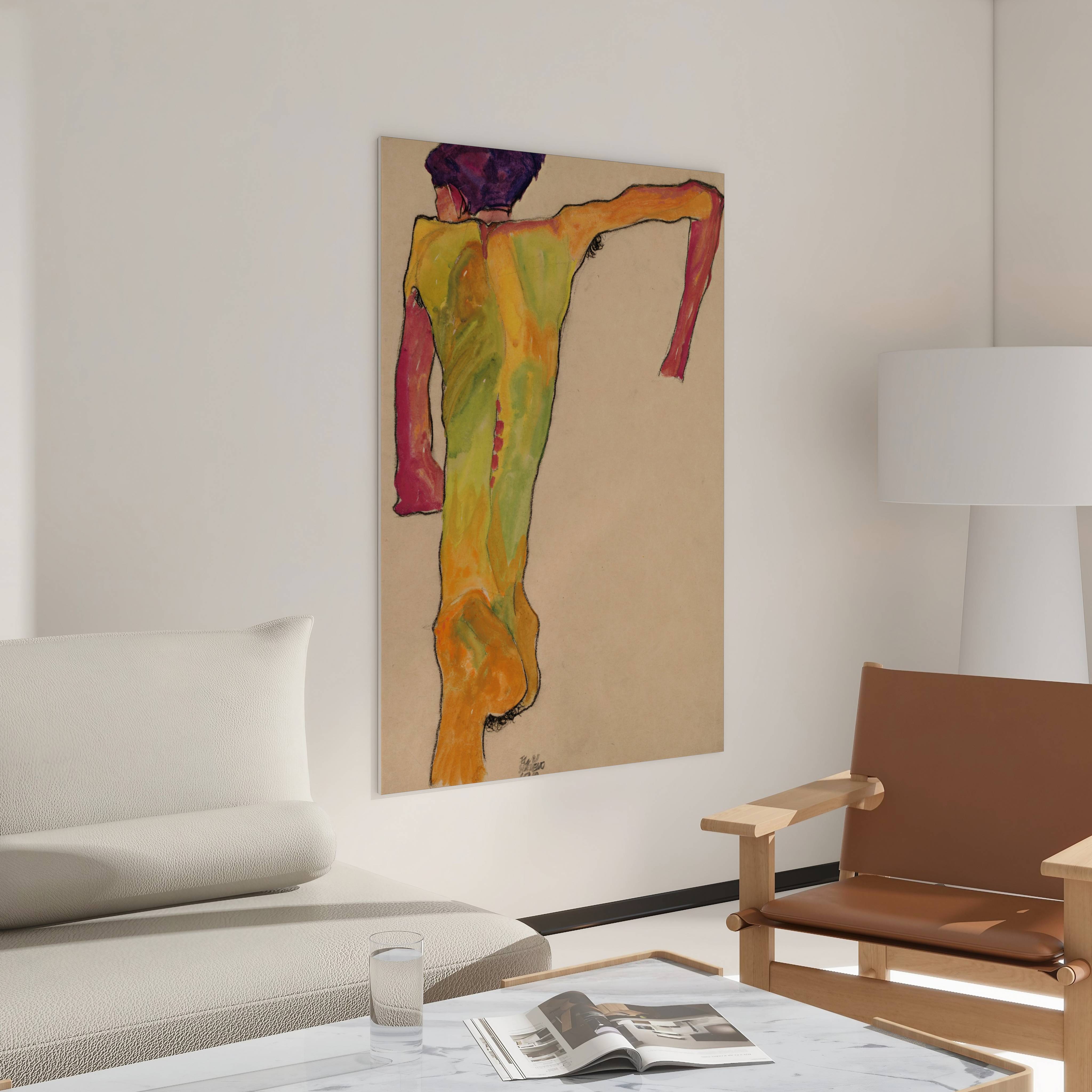 Egon Schiele "Male Nude, Propping Himself Up (1910)"