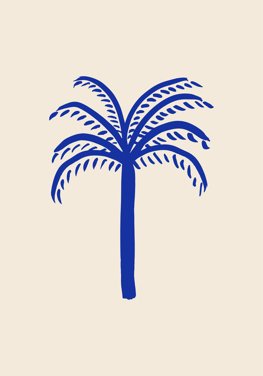 Blue Palm Art Print