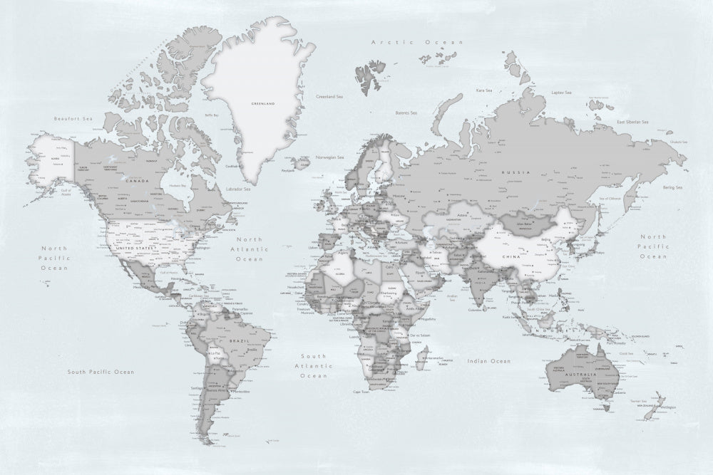 Distressed world map with cities, Darryl