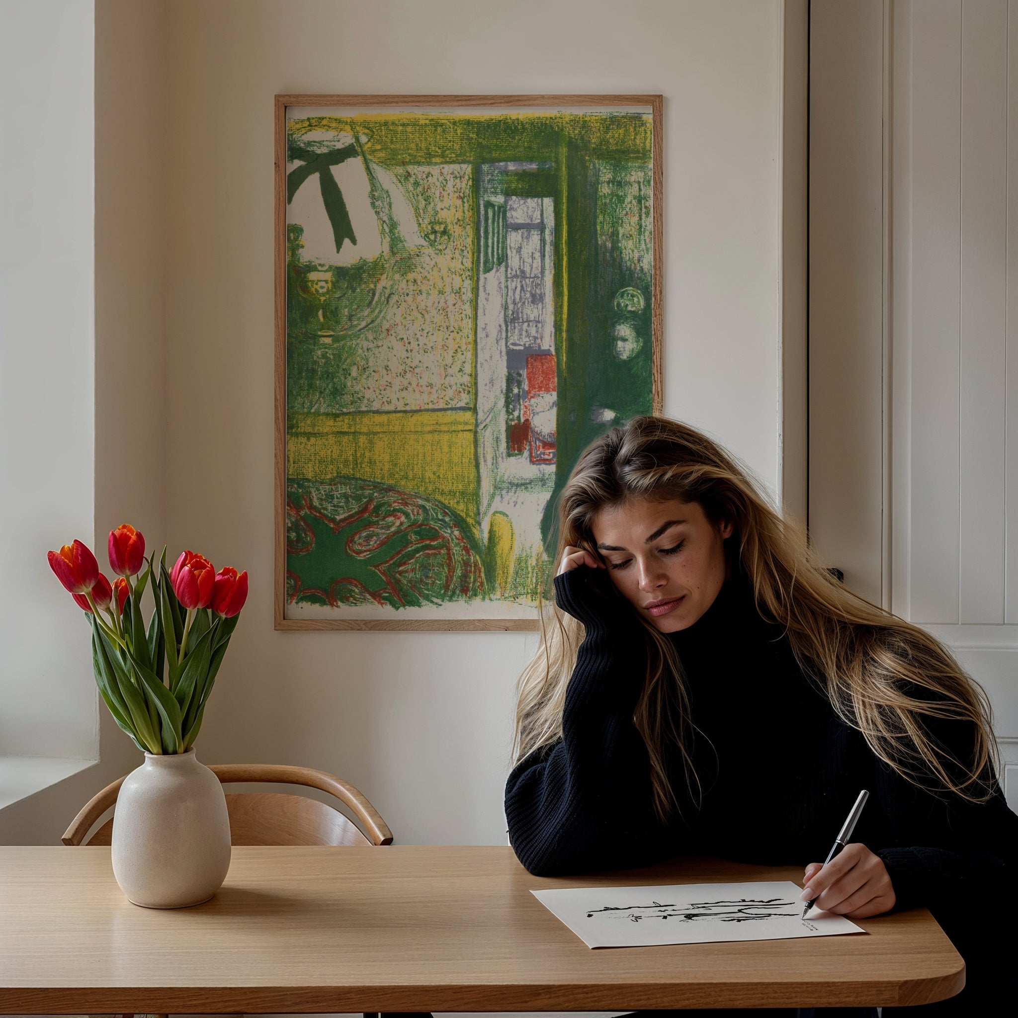 Édouard Vuillard "Interior with a Hanging Lamp (1899)" Art Print
