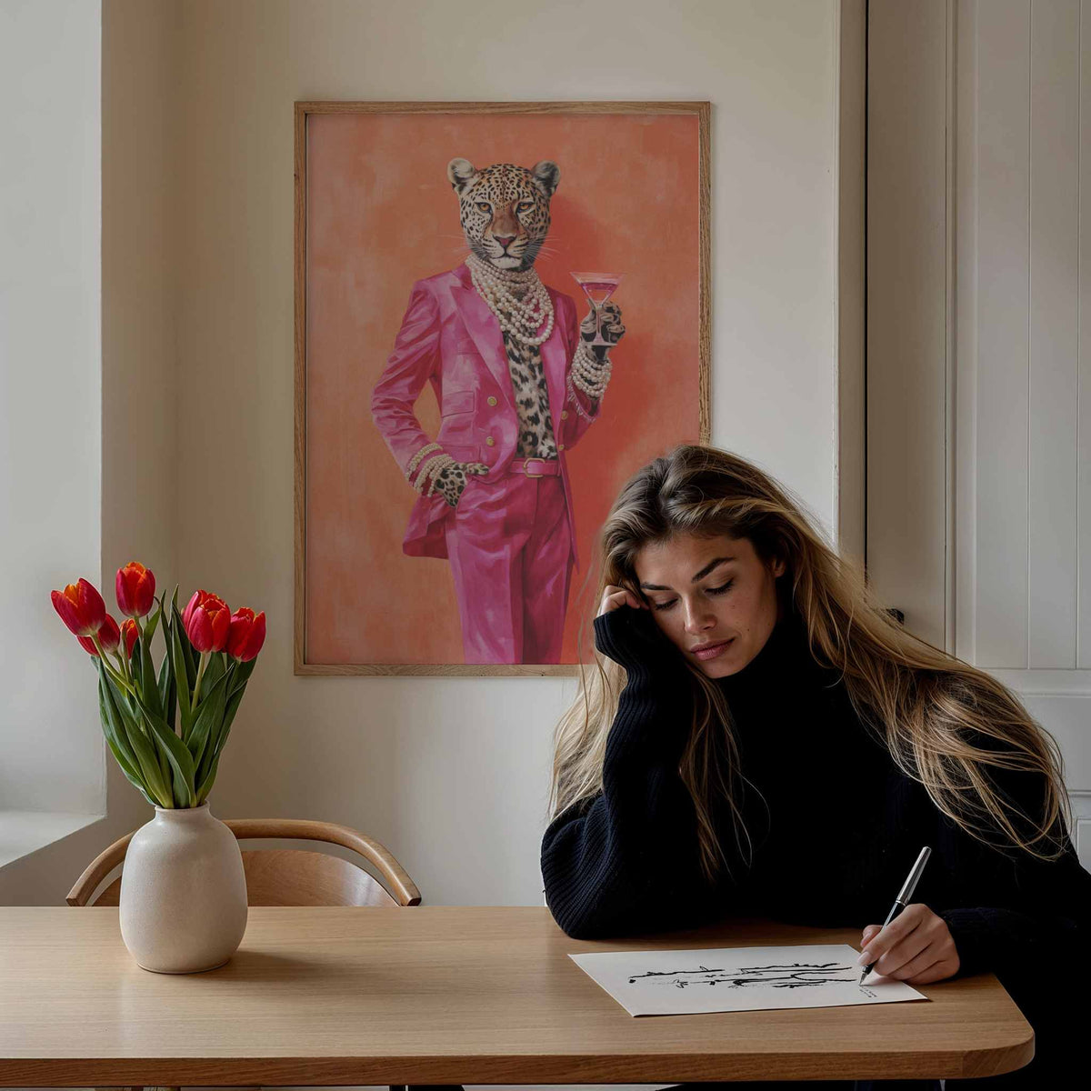 Leopard Pink Suit Martini