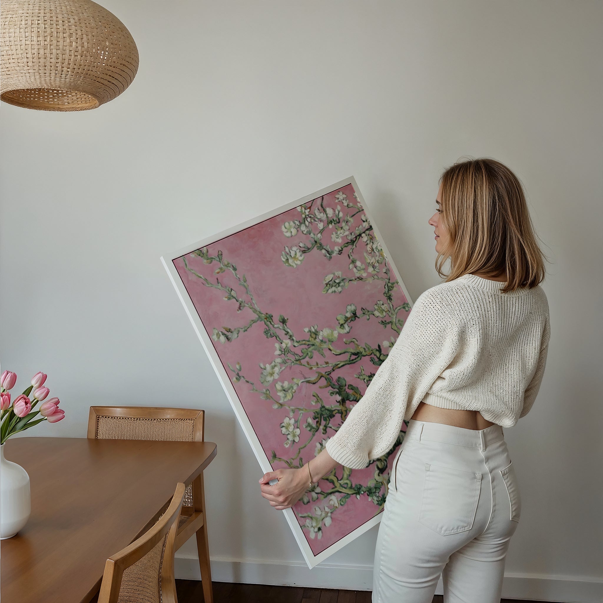 Pink Van Gogh Art Print