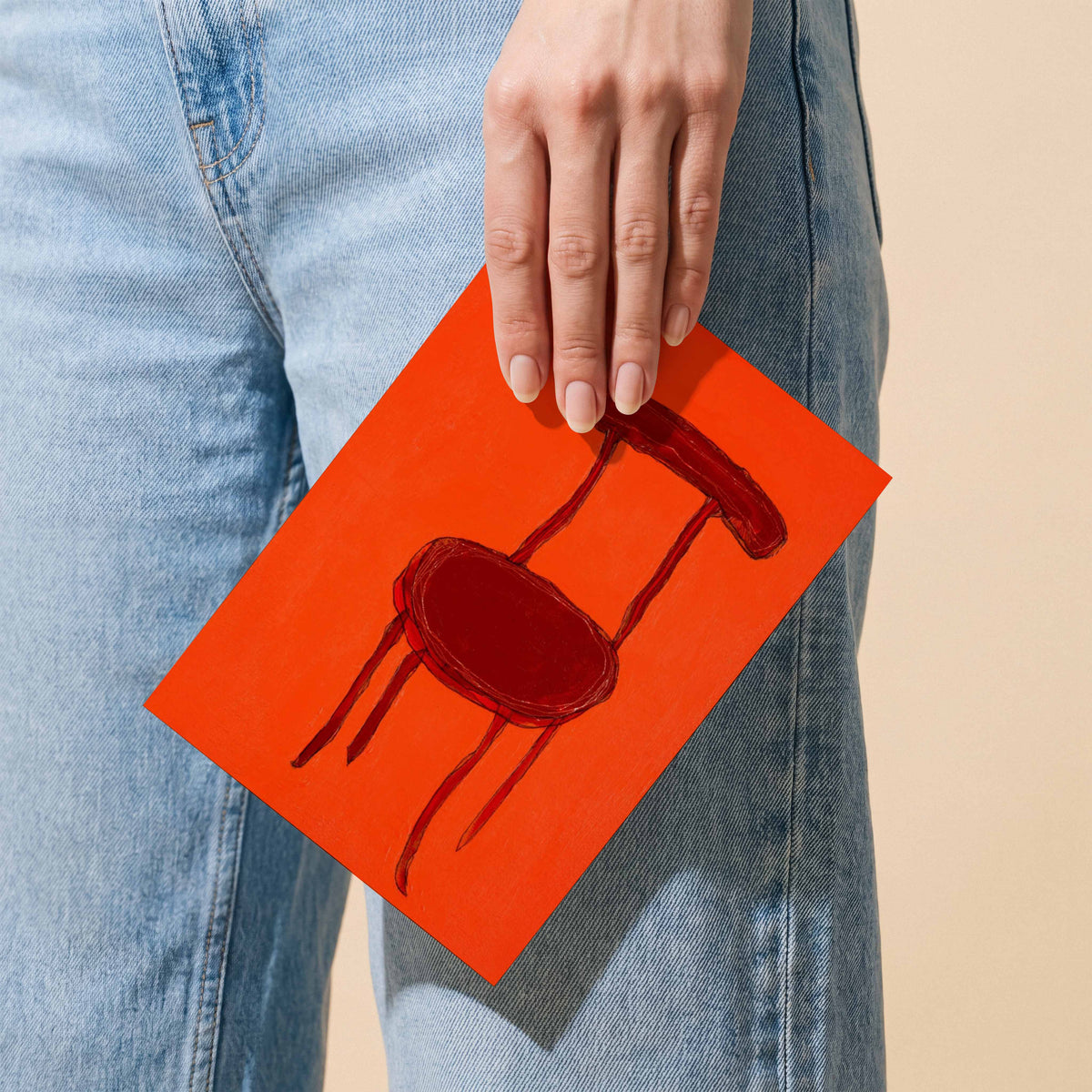 Red Chair on Orange