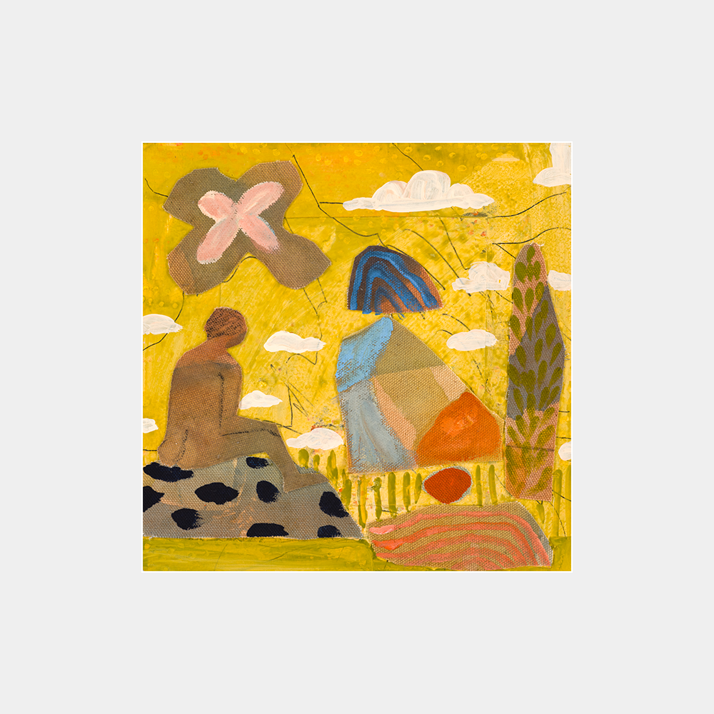 Yellow Abstract Collage Art Print